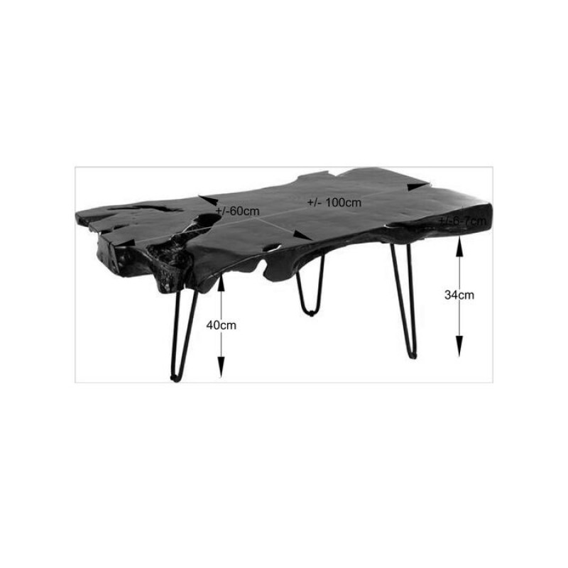 Coffee Table Aspen Black 100x40